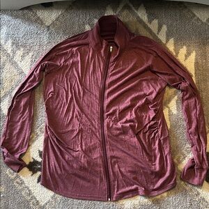 Maternity Burgundy Full-Zip Jacket